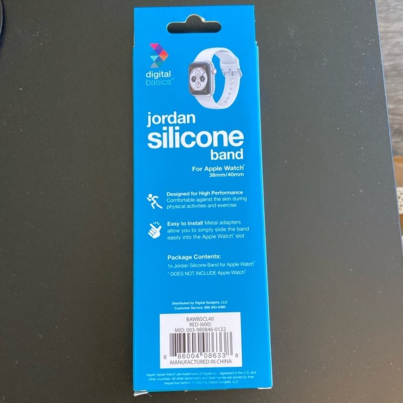 Jordan Silicone Band for Apple Watch RED NEW by digital basics - Picture 2 of 3